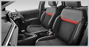 Semi Bucket Seat With Semi-Leather And Stitching